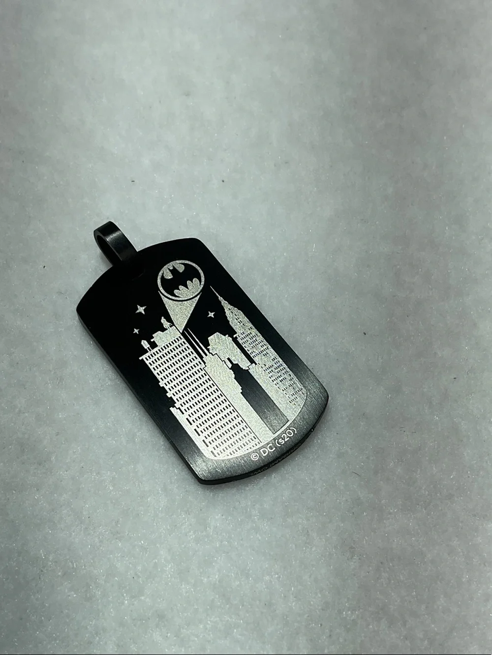 Origami Owl Black & Silver Batman Justice League Dog Tag